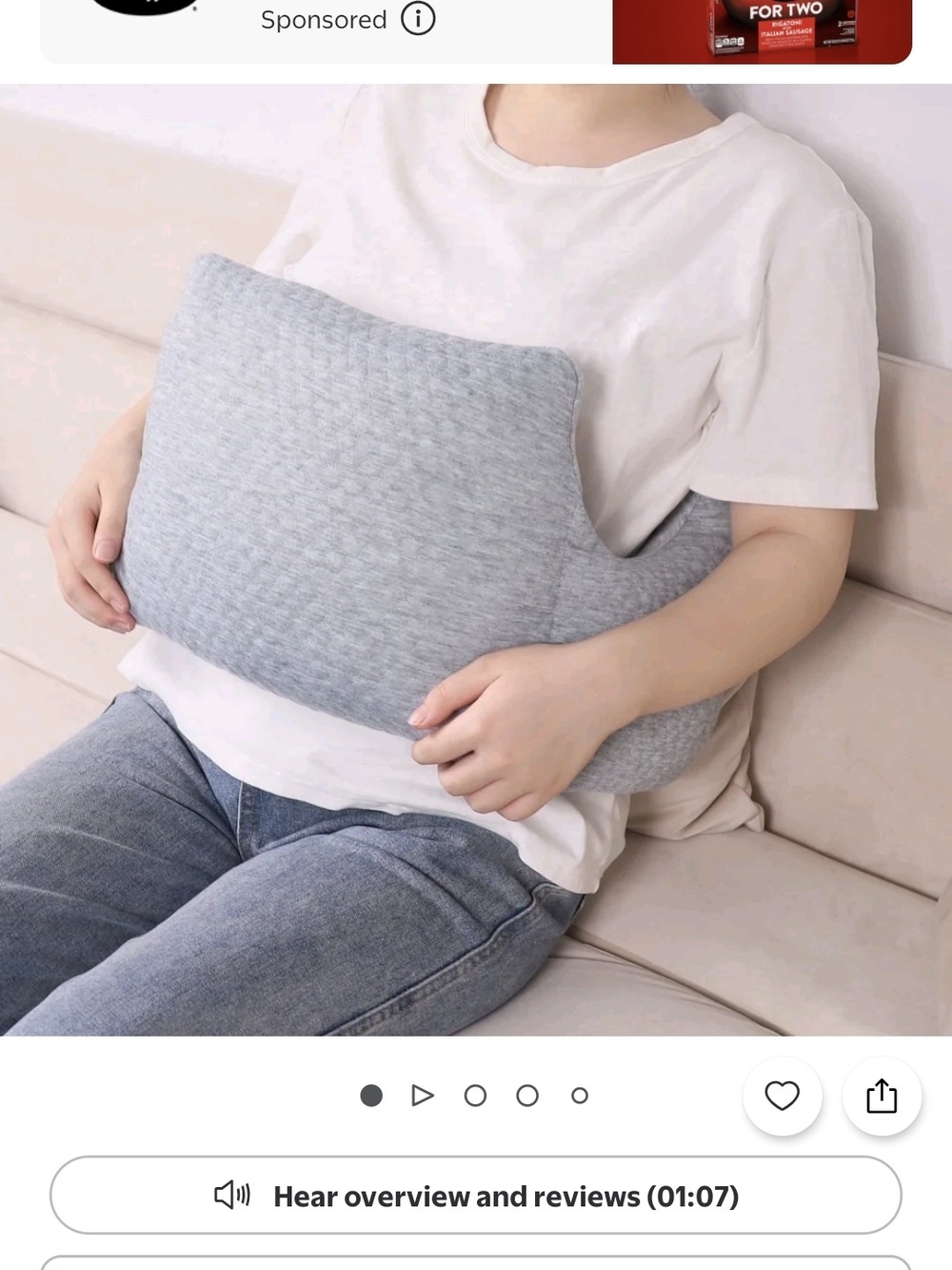 Comfort Pillow in Light Gray - Brand:RoamReady